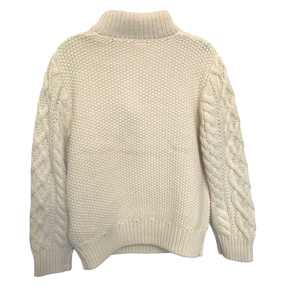 New! Baby Gap Mockneck cable-knit sweater, cotton and wool, beige, boy 5 years - Picture 3 of 7